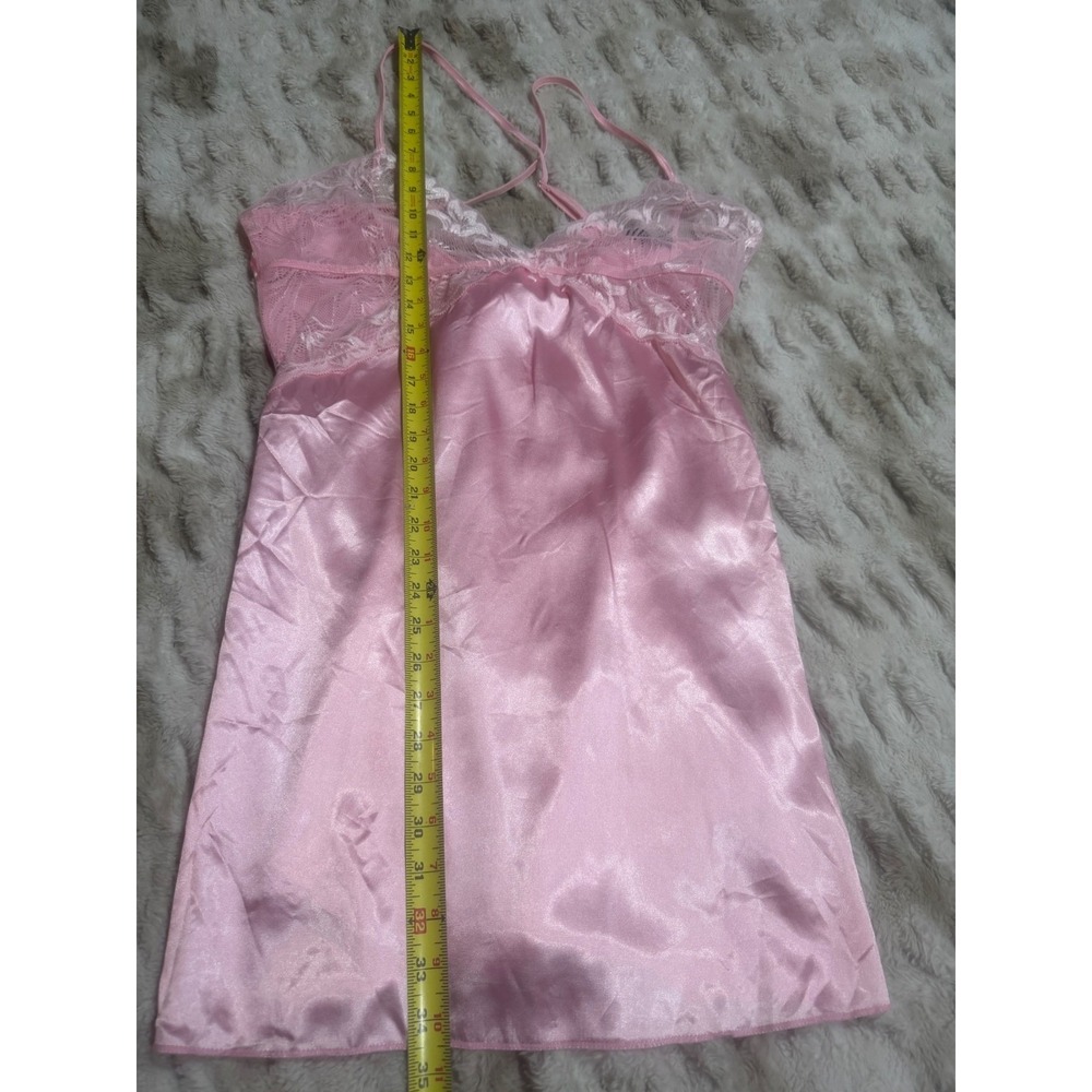 Avidlove Pink Satin Lace Chemise Nightgown Slip Dress XXL Adjustable Straps - Picture 5 of 6